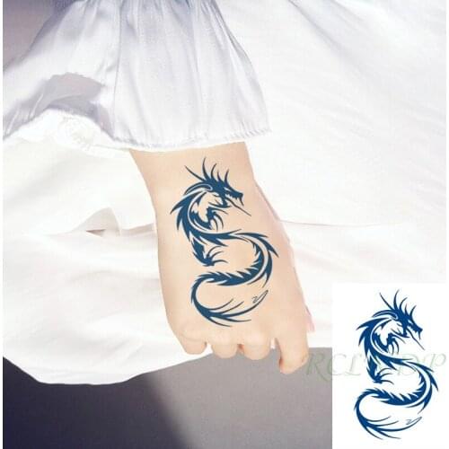 Waterproof Temporary Juice Ink Sticker Dragon Pattern Fruit Gel Long Lasting Small Size Body Art Tattoo for Men Women