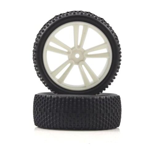 Himoto 1/10 scale RC CAR parts 31310W White Buggy Rear Tires and Rims (31212B+31308) 2P for E10XB, E10XBL