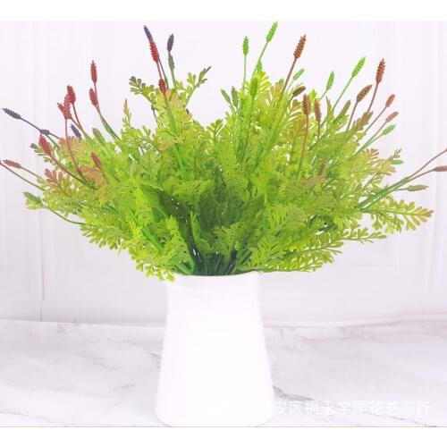 1pc Artificial Plants Plastic Lavender Waterweed Bundles Plant Wall Materials Green Leaf Fake Plant for Home Garden Decoration