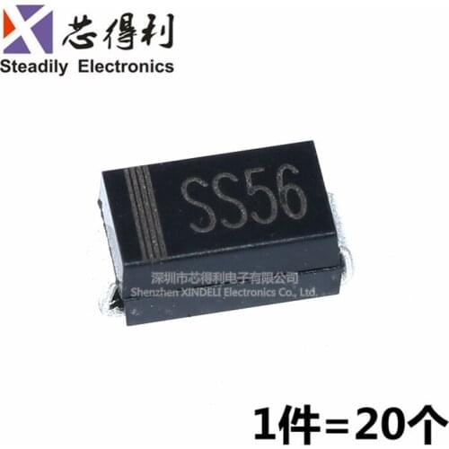 10pcs/lot Brand New Spot Schottky Diode Ss56 SMA DO-214AC(20 PCs)