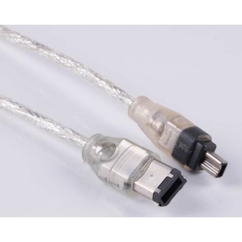 4P 4 Pin to 6 Pin IEEE 1394 for iLink Adapter Cable 4Pin To 6Pin Firewire Cable DV Camera Cable 5FT