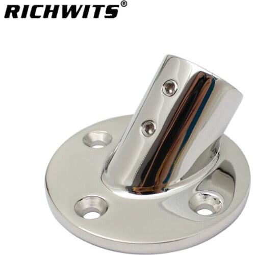 45 Degree Round Base Stainless Steel Hand Rail Fitting Hardware Accessories 22mm 25mm For Boat Yacht Parts Building Marine