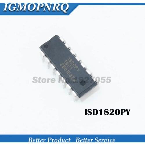 10pcs/ ISD1820PY DIP-14 8 to 20 seconds to single new audio playback circuit ISD1820