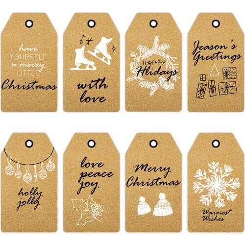 50pcs Gift Kraft Paper Tags Handmade Label Tags Gift Packing Cookie Candy Party Favors Paper Tags
