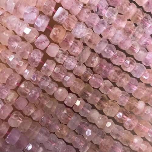 AAA LOOSE BEADS pink Morganite roundel faceted 6/8mm wholesale for DIY jewelry necklace 16cm