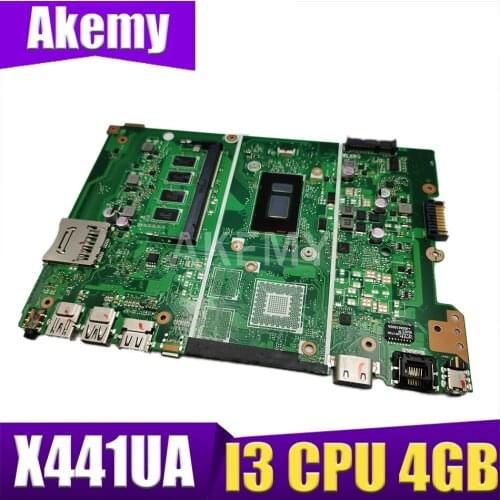 AKemy X441UA Laptop motherboard for ASUS X441U X441UV X441UF X441UAK F441U A441U original mainboard I3 CPU 4GB-RAM