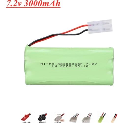 7.2V 3000mah rechargeable NI-MH AA battery for RC electric toy boat car truck Parts 7.2 V 2400 mah aa nimh battery Pack 1pcs