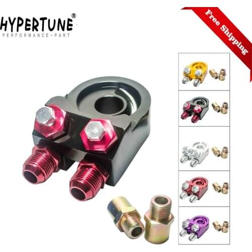 Free Shipping Aluminum OIL COOLER oil filter sandwich adapter TURBO t3 t4 Engine Plate 10AN HT6723
