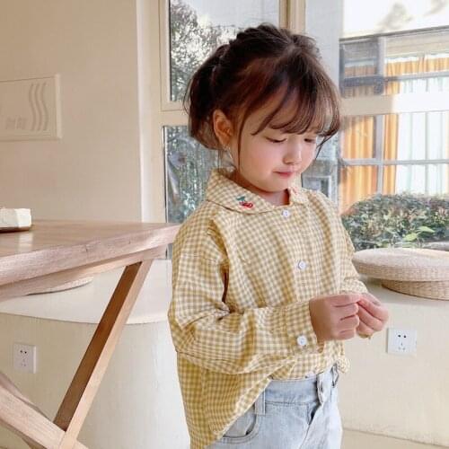 Embroidery Children Clothes Spring Summer Girls Cotton Blouses Shirts Kids Teenagers Outwear Breathable High Quality