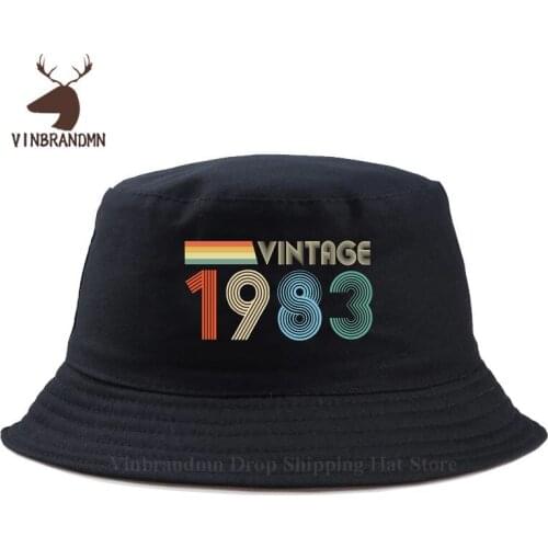 Retrochy Brand 80s Baseball cap Vintage 1983 Birthday Fishing hat Retro Born in 1983 Bucket hat Classic 1982 Birth Years sun hat