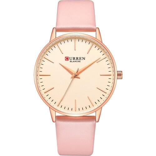CURREN Top Brand Fashion Rose Gold Women Watches Leather Simple Luxury Ladies Clock Dress Quartz Watch Relogio Feminino
