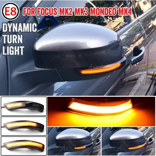 Black Dynamic Turn Signal Light LED Side Rearview Mirror Sequential Indicator Blinker Lamp For Ford Focus 2 3 Mk2 Mk3 Mondeo Mk4