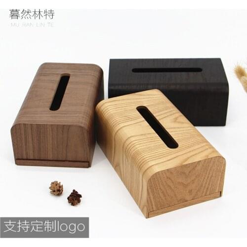 Walnut Wooden Tissue Box Living Room Coffee Table Creative Napkin Drawer Box Household Storage Box Nordic Japanese Drawer Box