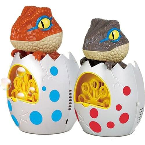 Kids Automatic Gatling Bubble Gun Toys Summer Soap Water Bubble Machine Dinosaur Egg Electric Bubble Machine Random Color