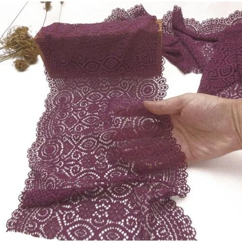 1 Meter Purple Red Elastic Embroidered Lace Trim Ribbon Fabric DIY Crafts Sewing Accessories Wedding Hair Garments Supplies
