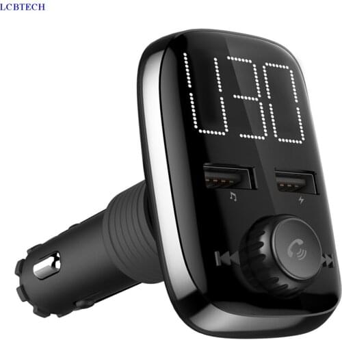 FM Transmitter Bluetooth Hands-free Car Kit Dual USB Charging Readable TF Card Support MP3 And WMA Format Files A2DP Function