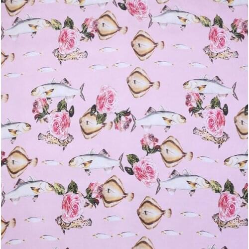 1 Meter * 1.14 Meter Mermaid Princess Advanced Printing Silk Crepe De Chine Fabric Summer Dress