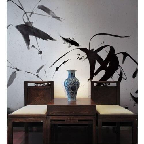 Bacaz 3D/8d Wall Paper Abstract Bamboo Photo Paper Hand-painted Ink painting Wallpaper wall sticker ForSofa Wall covering Decor