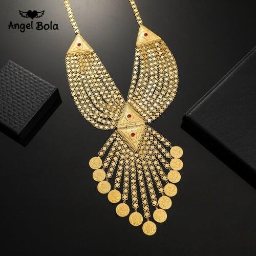 Nigerian Arab Persia Jewelry for Women Gold Color Muslim Islamic Allah Necklace Turkish Wedding/Birthday/Engagement Gifts