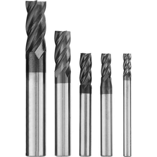 New 5Pcs 4 Fultes Milling Cutter Router Bits CNC End Mill Set Rotary Bits Tool Straight Shank 4-10mm