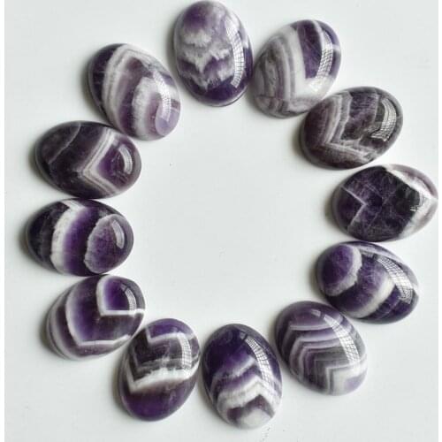 Wholesale 12 pieces / batch fashion high quality natural white stripe Amethysts Oval Cab round gem tears 25x18 mm free shipping