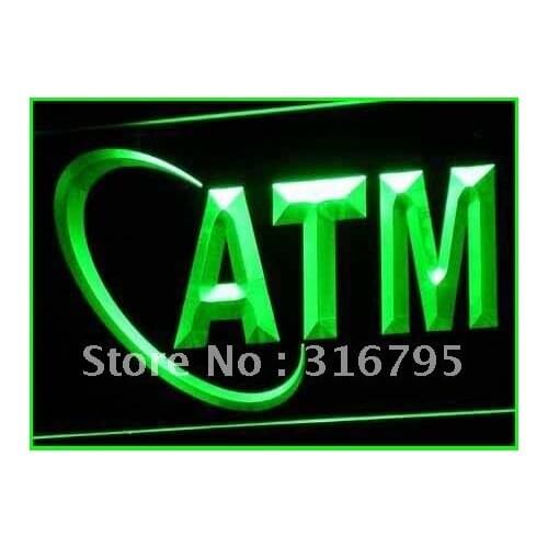 I043 OPEN ATM Money Machine Displays LED Neon Light Light Signs On/Off Switch 20+ Colors 5 Sizes