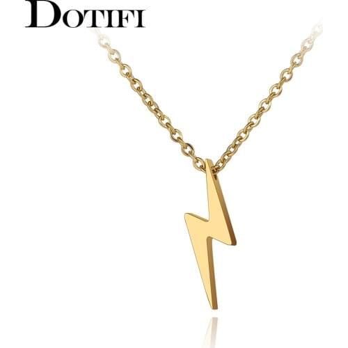 Stainless Steel Necklaces Lightning Fashion Classic Style Men Chain Necklace For Women Jewelry Collar Pendant Friends Gifts NEW