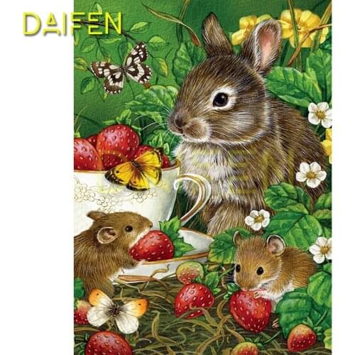 Full Round Diamond embroidery mouse DIY 3D Diamond mosaic Full Square Diamond painting Cross stitch Hamster Squirrel Strawberry