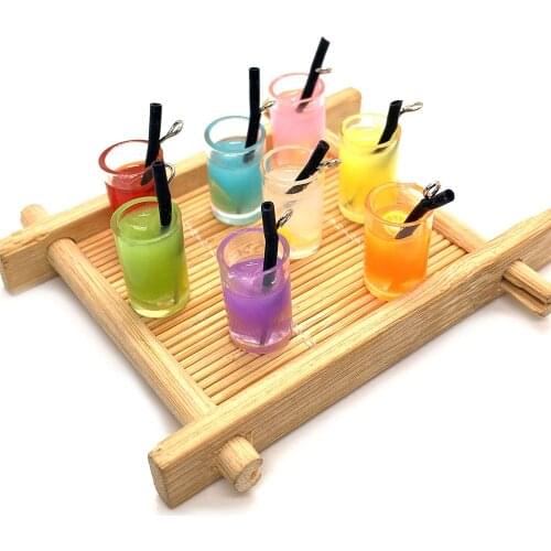 Romantic Drink Bottle Stained Glass Pendant DIY Handmade Charm Jewelry Necklace Pendant Keychain Accessories Handicraft Gift