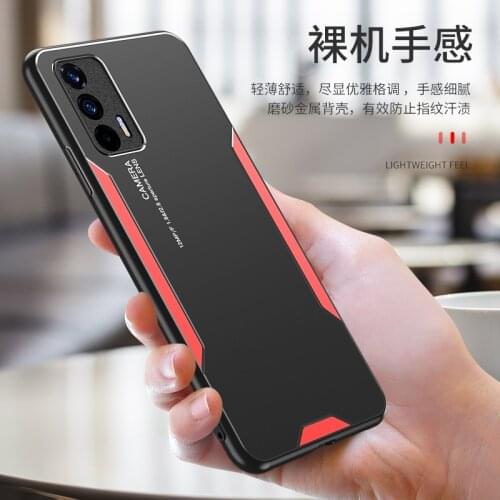 Luxury Phone Case For OPPO Realme GT 5G 6.43'' Laser Carving Metal Back Cover Realme GT Neo Shockproof Protective Shell FIND X3