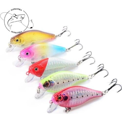 Sea Fishing Lures 5Colors 6.5cm/7.2g Wobbler 6# Sharp Hook Artificial Crank Plastic Hard Bait 3D Eyes Steel Ball Bionic Bait