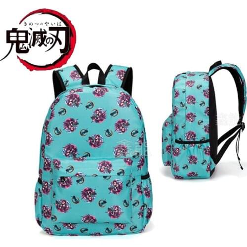 Demon Slayer: Kimetsu No Yaiba Backpack Canvas Bag Tomioka Giyuu School Bags Girls Travel Bag Mochila Feminina Notebook Bags
