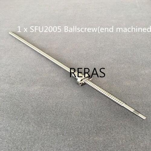 SFU2005 / 2010 300 400 500 600 650 700 750 800 900 1000 1200 1500 mm ballscrew BK15/BF15 end machined CNC parts Free shipping