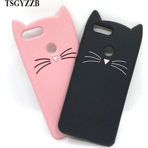 Silicon Case For Huawei P20 Lite P30 P40 Pro Cute 3D Cartoon Beard Cat Phone Cover Honor 8X Y5 2017 Y6 Prime Y7 2018 2019 Coque