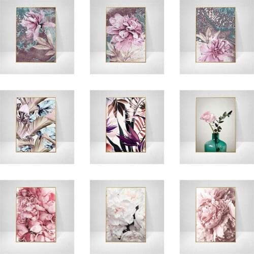 Scandinavian Fashion Poster Print Rose Flower Picture Nordic Wall Art Decoration Canvas Painting Home Living Room Decor No Fram