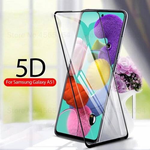 5D Full Coverage Glass on For Samsung Galaxy A51 A71 5G Tempered Glass For Samsung Galaxy A41 A21 A21S A11 M31S Screen Protector