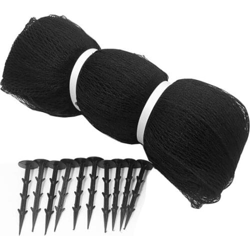 Heavy Duty Garden Mesh Fish Pond Netting Cover 4.5*6m High Density 11Pcs+10 Stakes Send 10 Ground Nails Black Fruit Tree