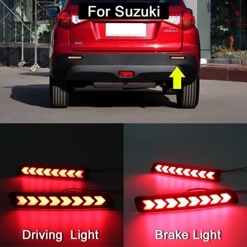 LED Rear Bumper Reflector Light For Suzuki Ertiga Vitara S-Cross SX4 Ciaz Spalash Brake Stop Light Driving Warning Light