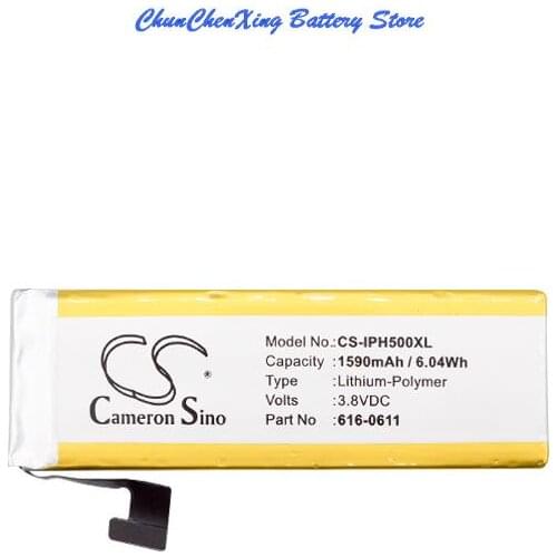 Cameron Sino High Quality 1590mAh Battery 616-0611,616-0612,616-0613 for Apple A1428, A1429,iPhone 5,iPhone 5 16GB, 32GB,64GB