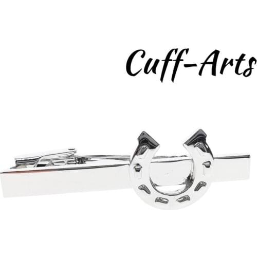 Cuffarts Horseshoe Tie Clip 2018 High Quality Novelty Tie Bars Pins Rhodium Horseshoe Tie Clip And Cufflinks For Men T10003