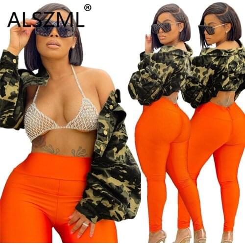 European Design Camouflage Print Jacket Coats Slim Fit Sexy Autumn Long Sleeve Coat Female Tops