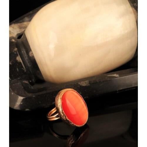 Dr Stone Natural Stone Women 'S Cat 'S Eye Stone Rose Gold Plated Ring KR 372884681