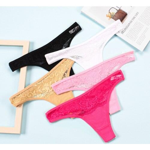 Womens Sexy Lace Lingerie Thong Sex String Panties Hollow Low Waist Cotton Crotch Bacteriostat Underwear Lingerie #40