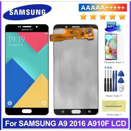 A910 lcd Display for SAMSUNG Galaxy A9 LCD Screen Touch Digitizer 2016 A9 Pro A910 A9100 Display Replacement