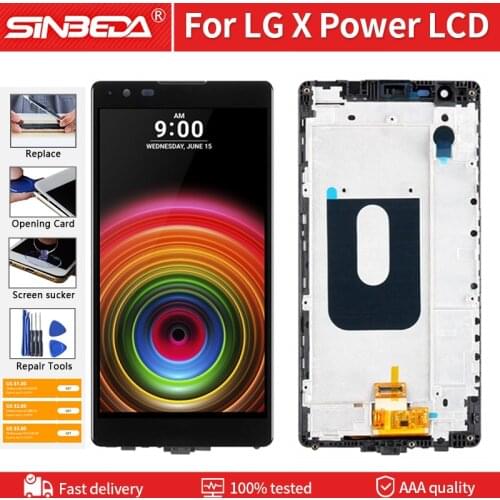 5.3" Tested LCD Digitizer For LG X Power K220 K220DS LCD Display Touch Screen With Frame Assembly For LG X Power K220 LCD Screen