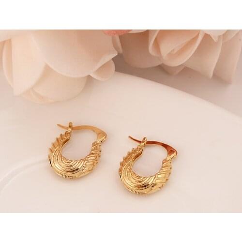 Gold Hoop Earring for women Girls Dubai Gold Jewellery Turkish Egyptian Algeria Indian Moroccan Saudi bridal Arab gifts