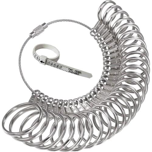 0-13 Ring Sizer Measuring Tool Set Metal Ring Sizers Metal Ring Gauges Finger Sizer & Ring Mandrel