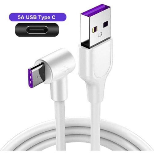 1 2 3m 90 Degree Fast Charge Data Type C Cable For Samsung Huawei Xiaomi Type-c Charger Long Mobile Phone Wire Cord Data Line