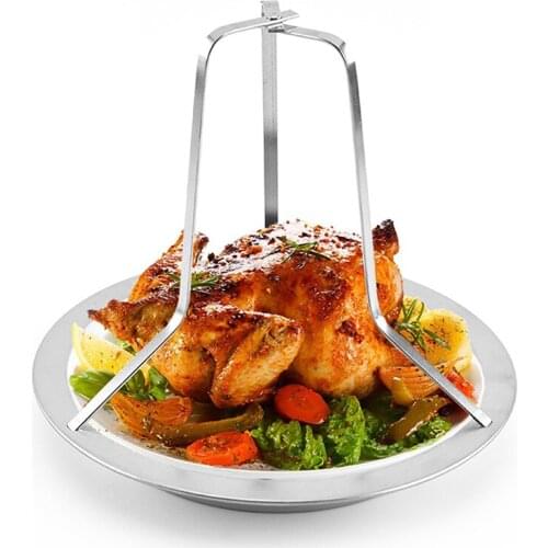 1set Chicken Roaster Upright Holder Rack Non-stick BBQ Baking Pan Grilling Tool great quality New Upright Chicken Roaster A hea