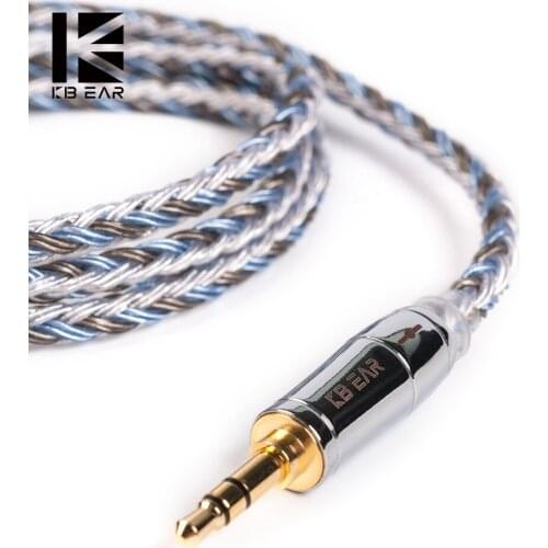 KBEAR 16 core Silver plated Cable 2.5/3.5/4.4mm Upgrade Cable With MMCX/2pin/QDC/TFZ Connector with F1 KB06 HI7 ZSX BLON BL03